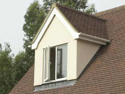 A small pitched roof dormer